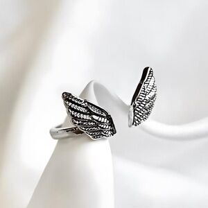 Angel Wings Ring – Adjustable Silver Tone Angelic Jewelry, Dainty Gift Piece